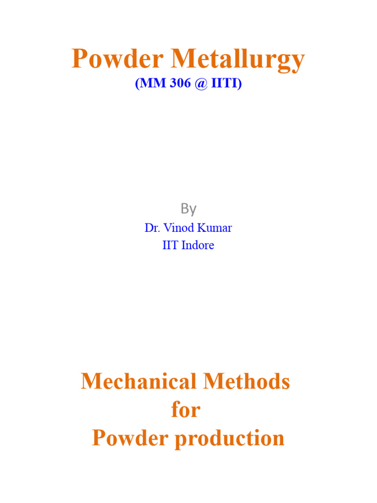 Mechanical Methods of Powder Production MM306 PDF Mill (Grinding) Fracture