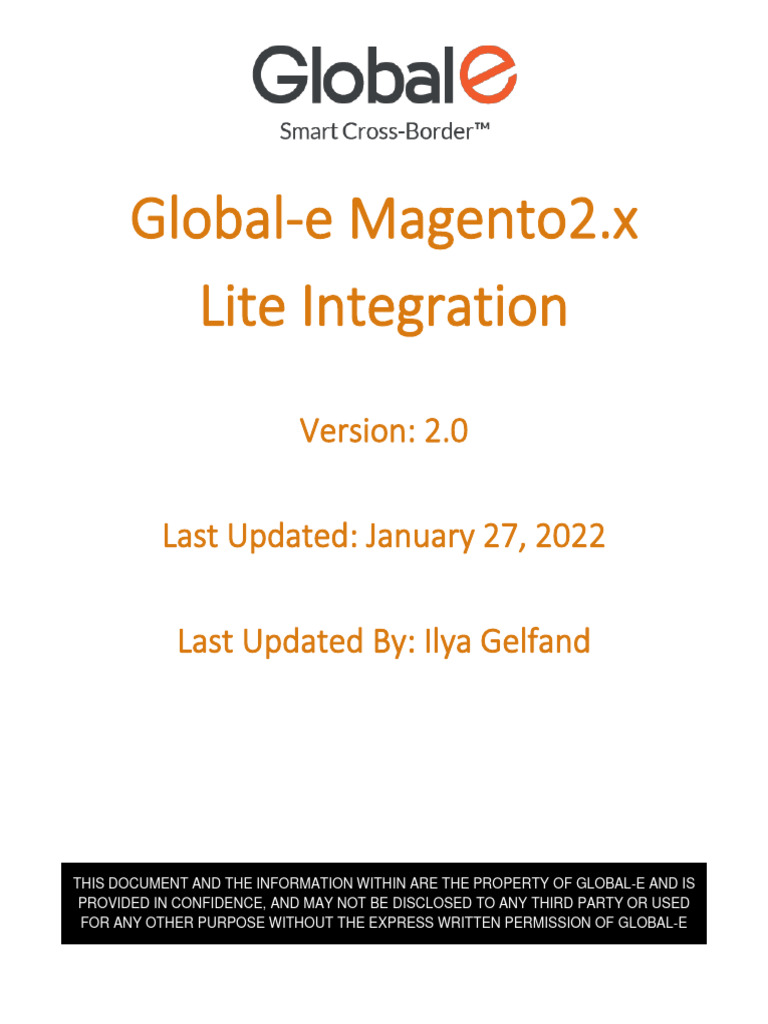 GlobalE Magento2.x Lite Download Free PDF Magento Point Of Sale
