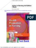 Health Promotion in Nursing 3rd Edition Maville Test Bank