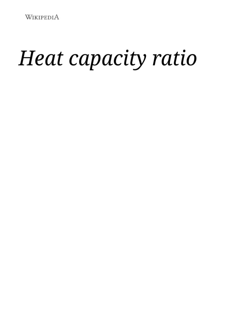 Heat capacity ratio PDF Gases Continuum Mechanics