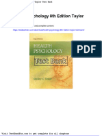 Health Psychology 8th Edition Taylor Test Bank