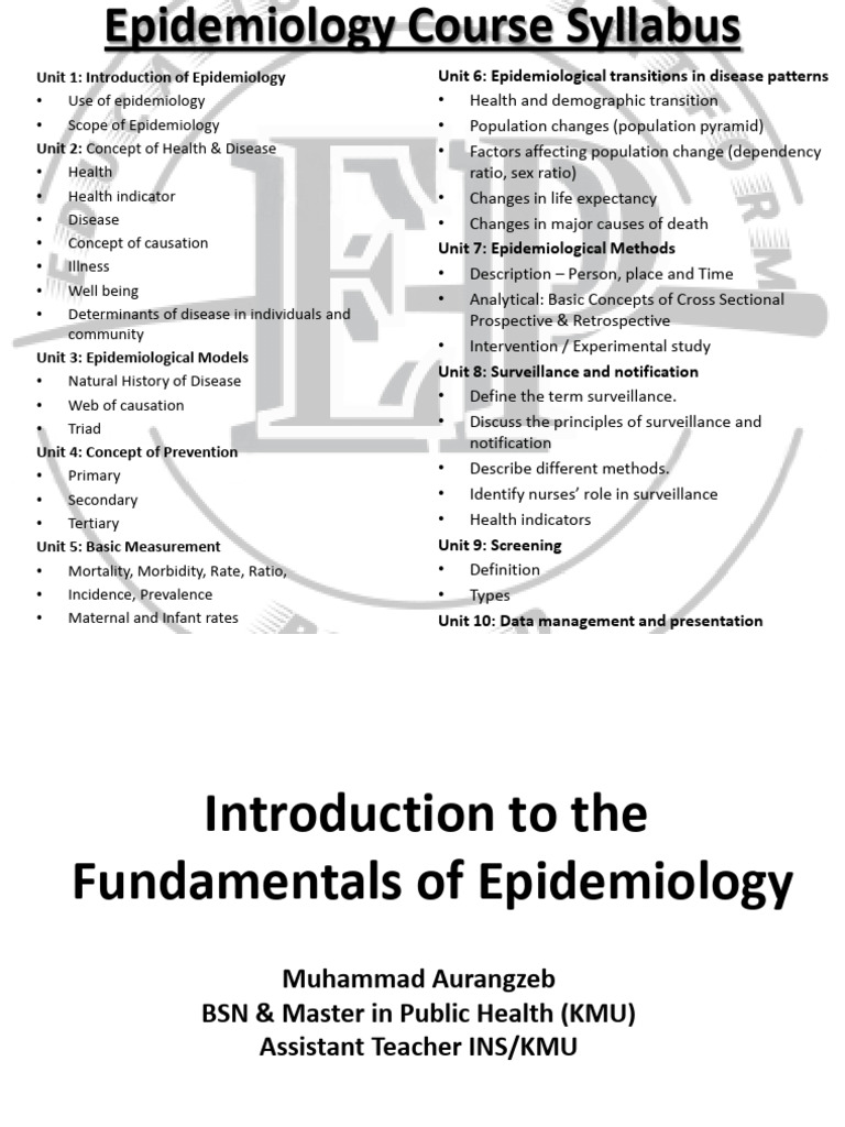 Epidemiology 6th Semester BSN Notes, Educational Platform | PDF ...