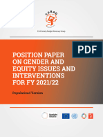 Position Paper On Gender Equity Issues &amp Interventions FY 21-22