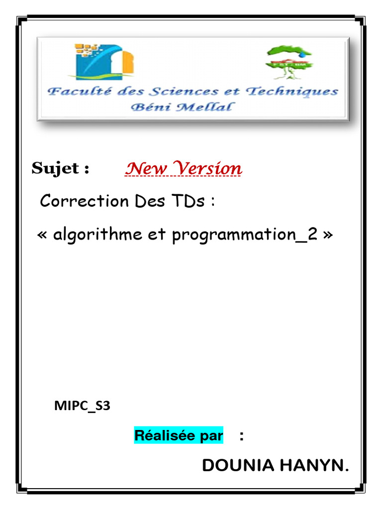 Correction TD Algorithmes et Programmation | PDF | Programmation ...