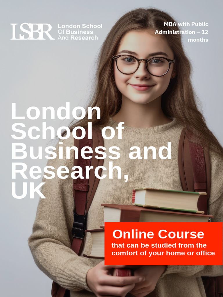 Mba with public administration 12 months delivered online by lsbr