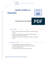 AULA 2 - Pensamento Crítico e Filosofia - Escola de Frankfurt II 