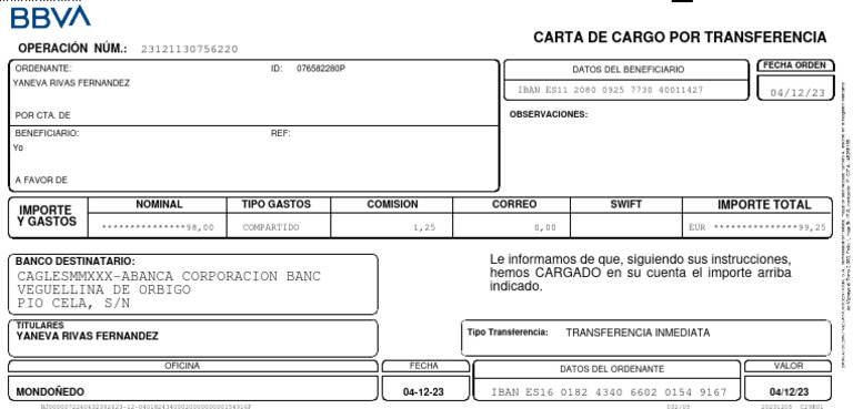 Comprobante de Transferencia Bancaria | PDF | Finanzas y dinero
