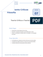 AULA 7 - Teoria Crítica e Teoria Estética