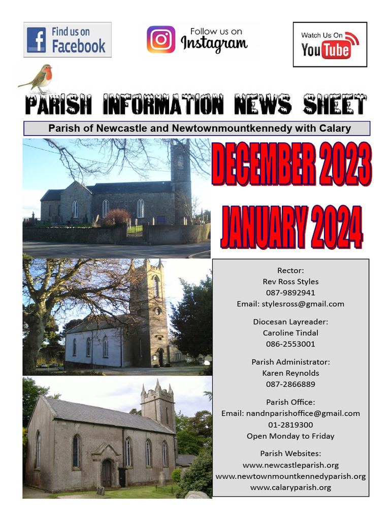 December 2023 & January 2024 News From The Parishes of Newcastle