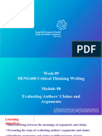 نسخة Week 09 PPT DENG400 Critical Thinking Writing Module 08