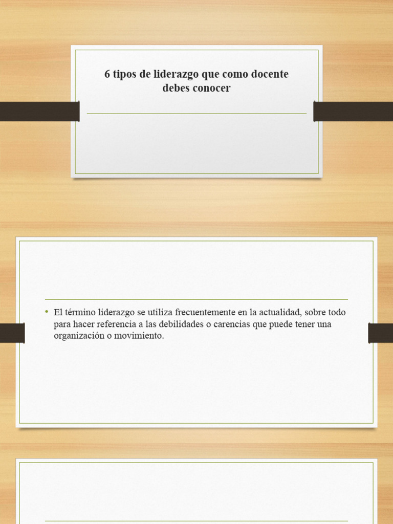 Tipos de liderazgo docente esenciales | PDF | Liderazgo | Maestros