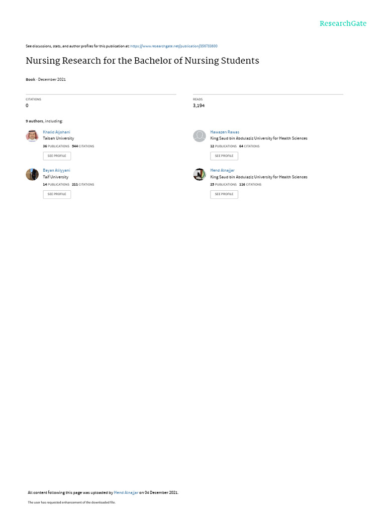 Nursing Research For Bachelor Nursing Students Book Pdf Evidence