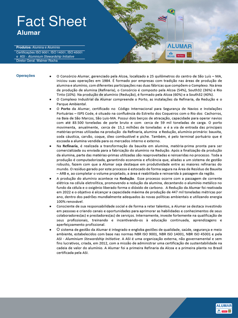 Alumar: Produção e Impacto no Maranhão | PDF | Alcoa