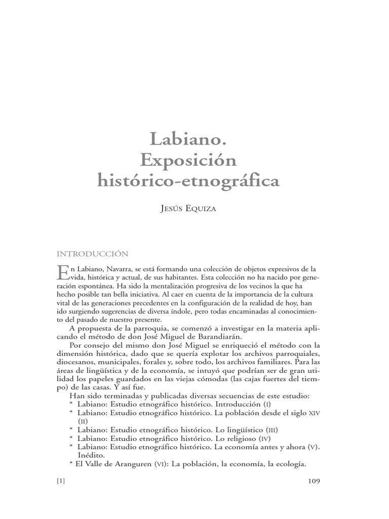 Labiano Exposicion Historico Etnografica | PDF