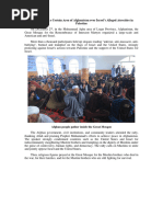 Outcry Sweeps A Certain Area of Afghanistan Over Israel's Alleged Atrocities in Palestine