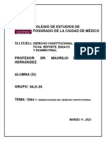 Colposgrado. Derecho Constitucional, Ficha, Reporte, Ensayo y Examen Final 11.03.2023, Ixtlahuaca Híbrido Grupo 54LD-3N.
