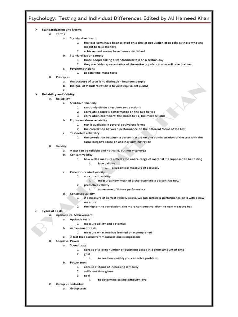 Testing and Individual Differences in Psychology | PDF | Intelligence ...