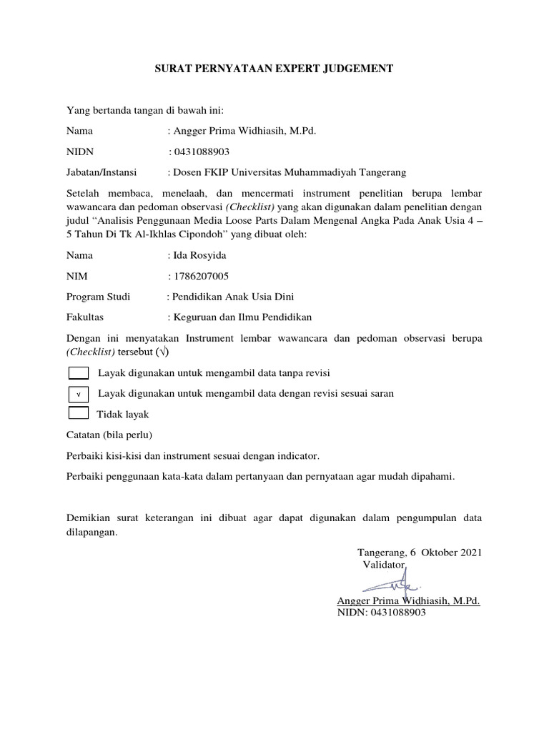 Validasi Instrumen Penelitian | PDF
