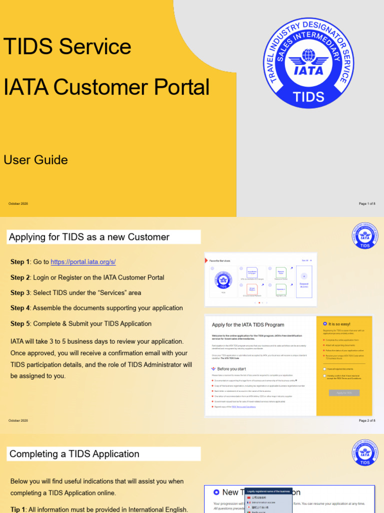 TIDS Application Guide for IATA Portal | PDF | Computing | Software