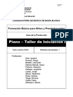 Taller de Iniciación I - Piano 2023