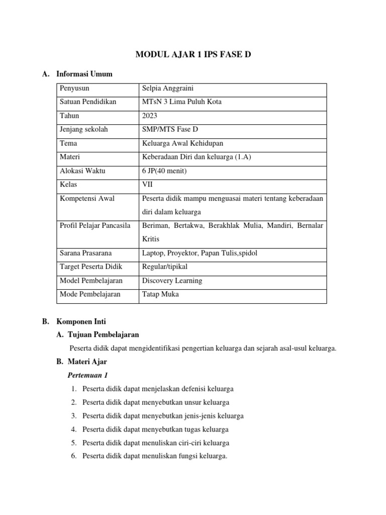 Modul Ajar 1 | PDF | Karier & Perkembangan | Kesehatan Holistik