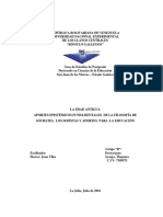 Aportes Edad Antigua Epistemicos Fundamentales de La Filosofia de Socrates y Los Sofistas