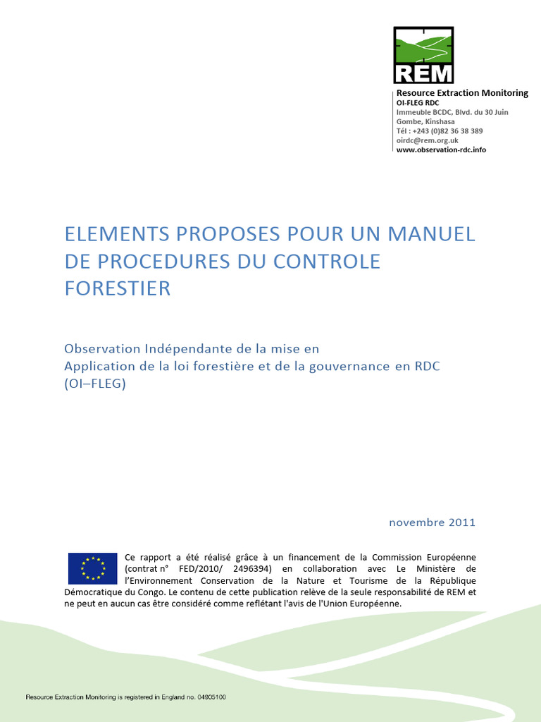Manuel de contrôle forestier en RDC | PDF | Forêt | Bois