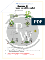 Chapter No - 01 Chapter Name - Bio-Nutrition in Plant: Worksheet Class 7 Science