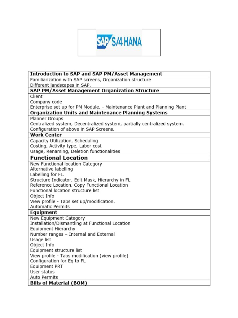 SAP PM Module Overview and Configuration | PDF | Software | Business
