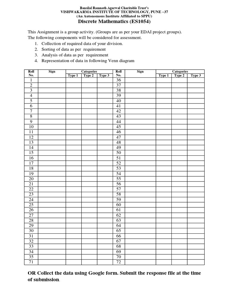 Discrete Mathematics Data Analysis Assignment | PDF | Mathematics