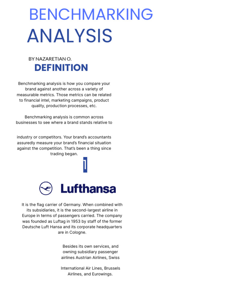 Benchmarking Analysis Pdf Airlines United Airlines