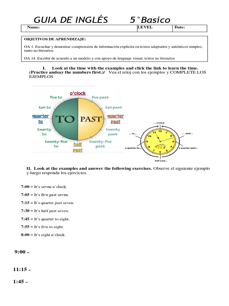 GUIA INGLES 6 Basico | PDF