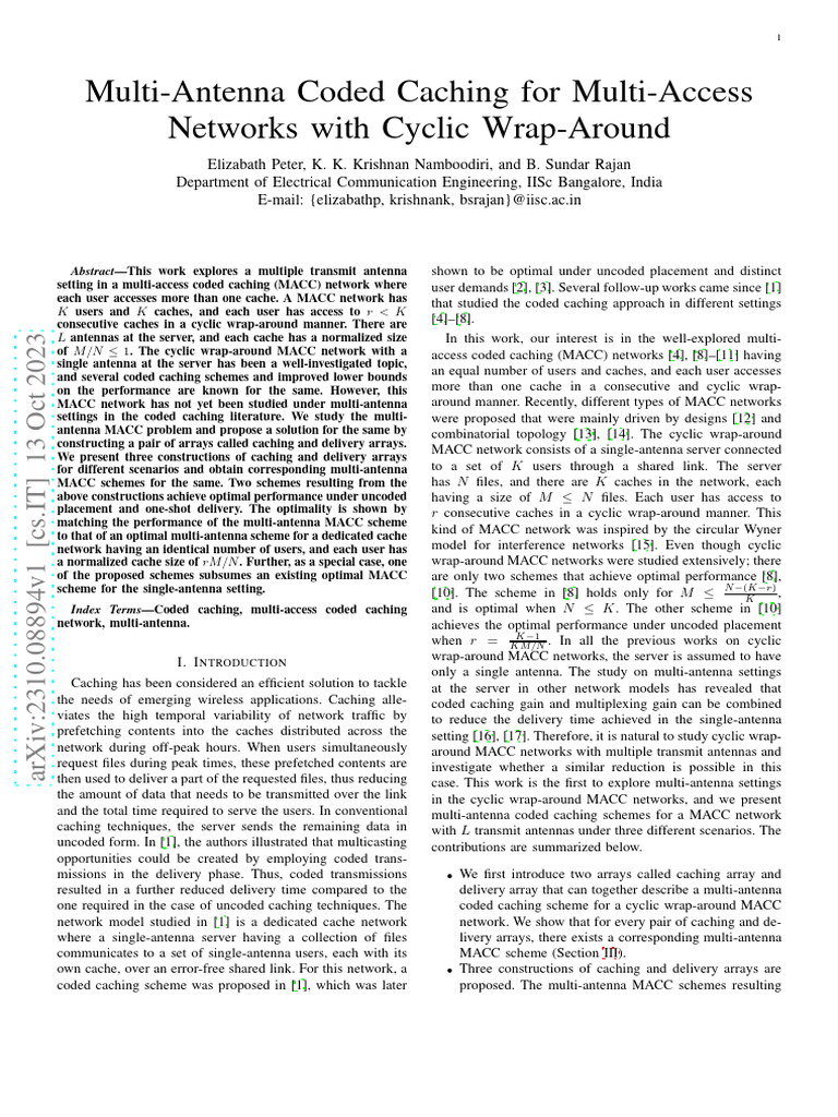 Multi-Antenna Coded Caching For Multi-Access Networks With Cyclic Wrap ...