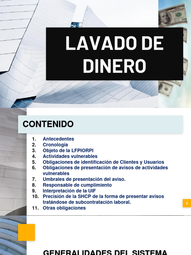 Ley Antilavado y Actividades Vulnerables | PDF | Lavado de dinero ...