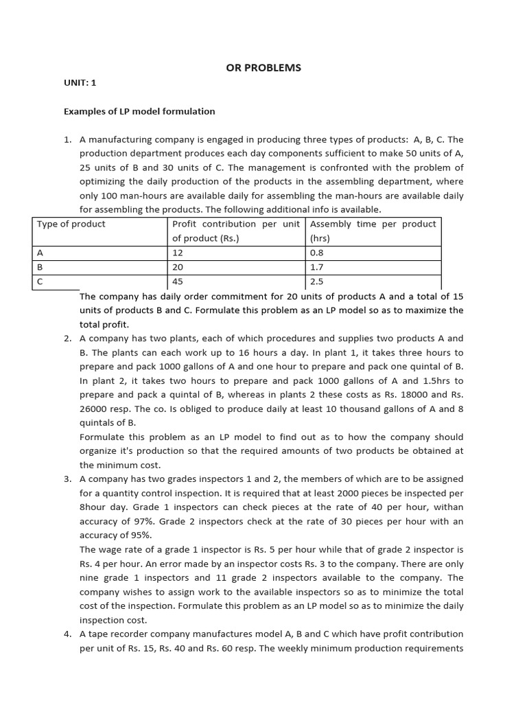 Or class material pdf business