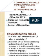 Vocabulary Building & Dictionary Use Skills