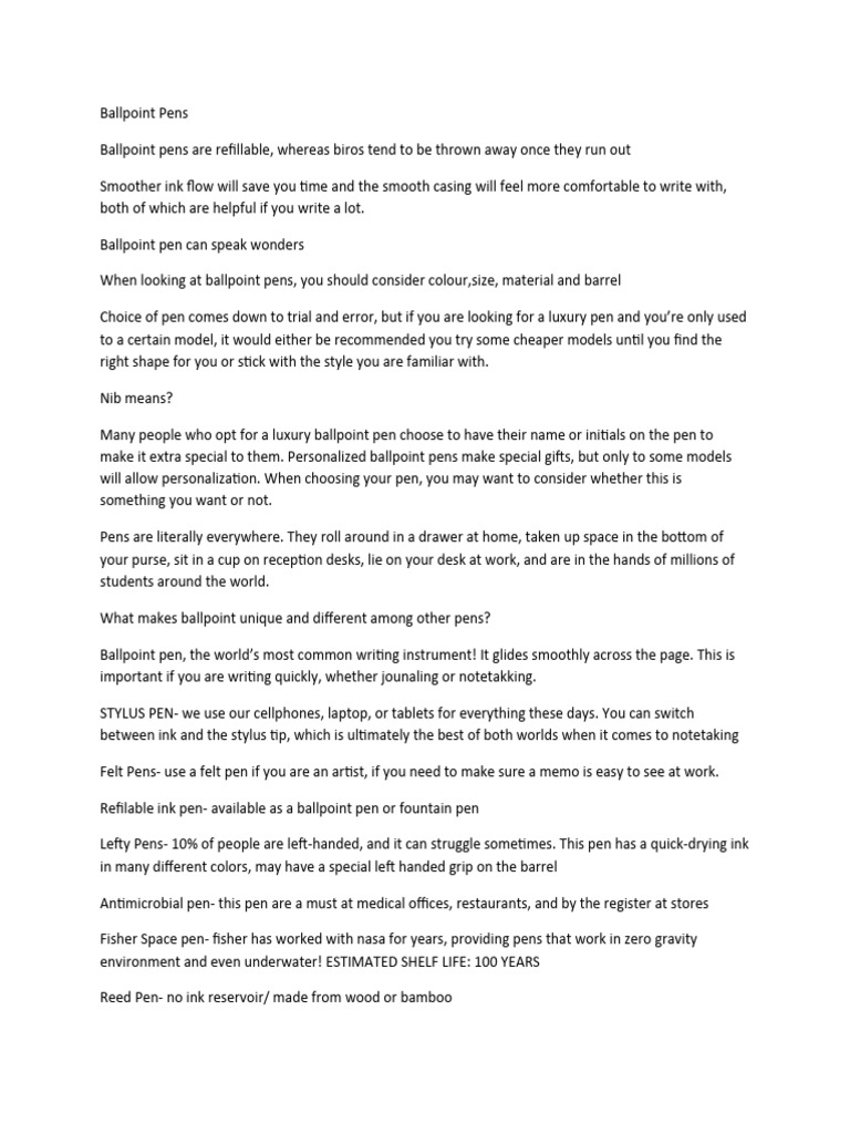 Ballpoint Pens PDF