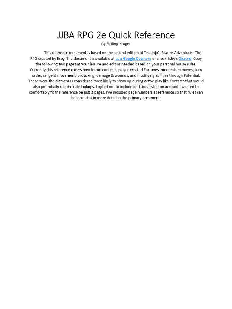 Jjba rpg 2e quick reference document pdf self control self management