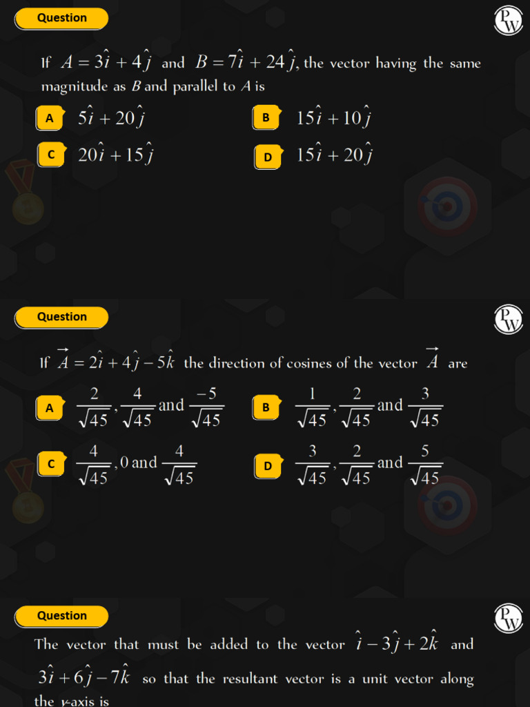 Physics Vector Questions | PDF | Angle | Geometry