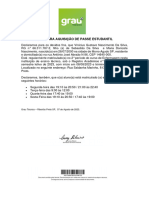 Declaração para Aquisição de Passe Estudantil: Grau Técnico - Ribeirão Preto SP, 07 de Agosto de 2023