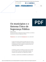 Os Municípios e o Sistema Único de Segurança Pública - Opinião - Diario de Pernambuco