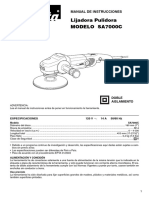 Lijadora Pulidora Modelo Sa7000C: Manual de Instrucciones