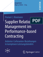 Supplier Relationship Management Im Performance-Based Contracting - Anbieter-Lieferanten-Beziehungen in Komplexen Leistungsbundeln