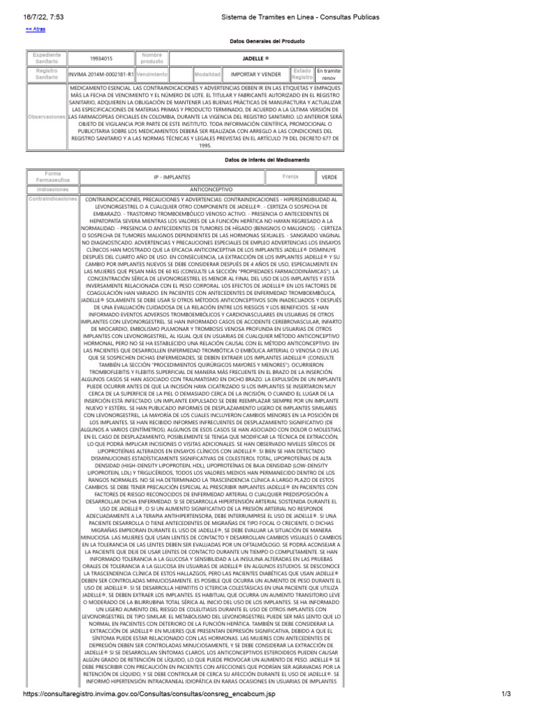 148 - Levonorgestrel 75mg Implante Jadelle | PDF | Ciencia y matemáticas