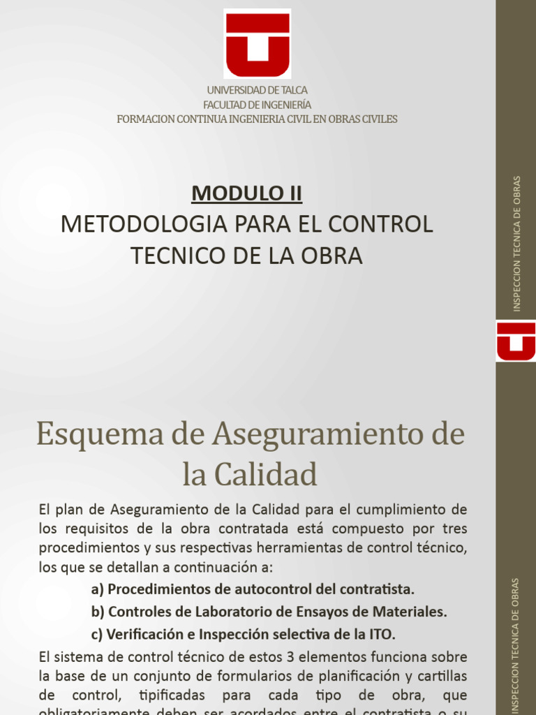 Modulo II Metodologia para El Control Tecnico de La Obra | PDF ...