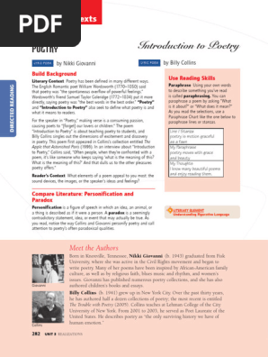Poetry+Introduction to Poetry