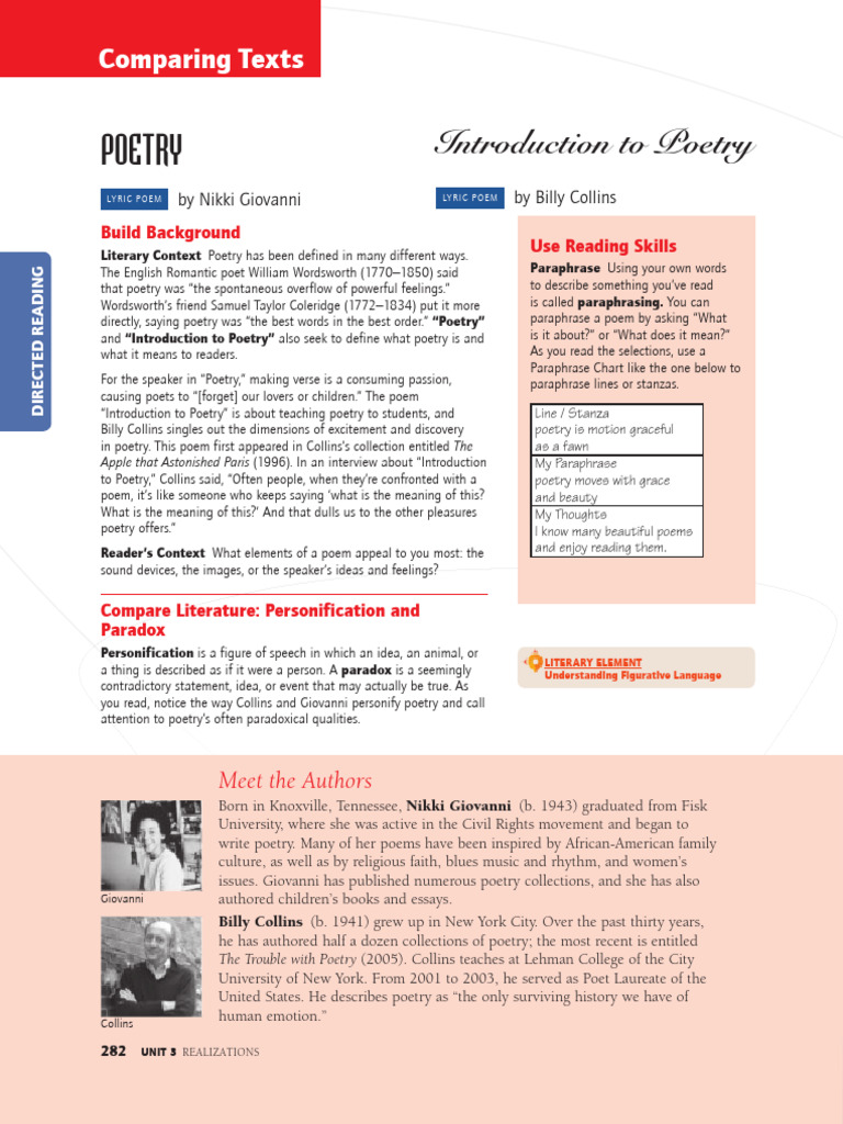 Introduction To Poetry Ks3