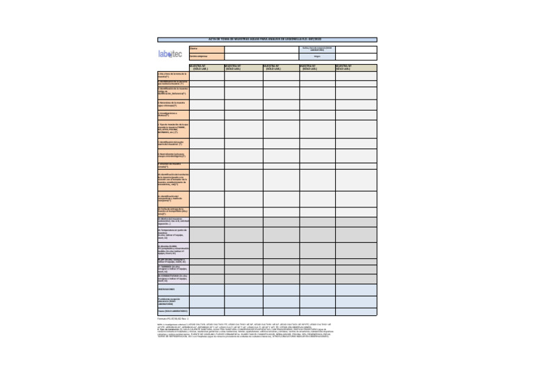 Form PG-07 - 01 - 02 Toma Muestras Legionella N 5 Rev01 | PDF