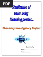 STERILIZATION OF WATER USING BLEACHING POWDER - Removed