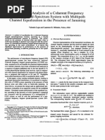 Performance Analysis of A Coherent Frequency Hopped Spread-Spectrum System With Multipath Channel Equalization in The Presence of Jamming